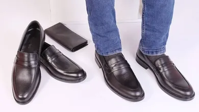 کفش  چرم  مردانه مدل جواهری 